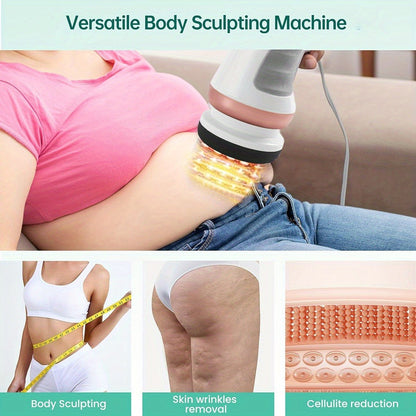 Handheld Body Massager with 5 Interchangeable Heads & 3 Pads, Adjustable Vibration Intensity, Full Body for Abdomen