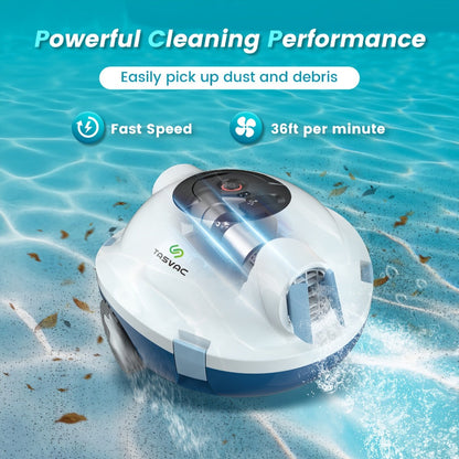 Cordless Robotic Pool Cleaner with 90-Min Runtime, Self-Parking Auto Vacuum, Floating Bracelet Retrieval