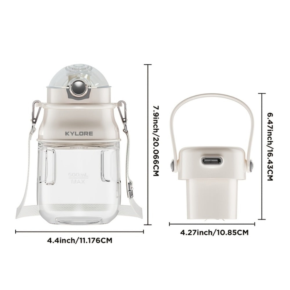 Personal Blender USB-C Rechargeable 27oz - 10-Blade Portable Smoothie Blender with Shoulder Strap