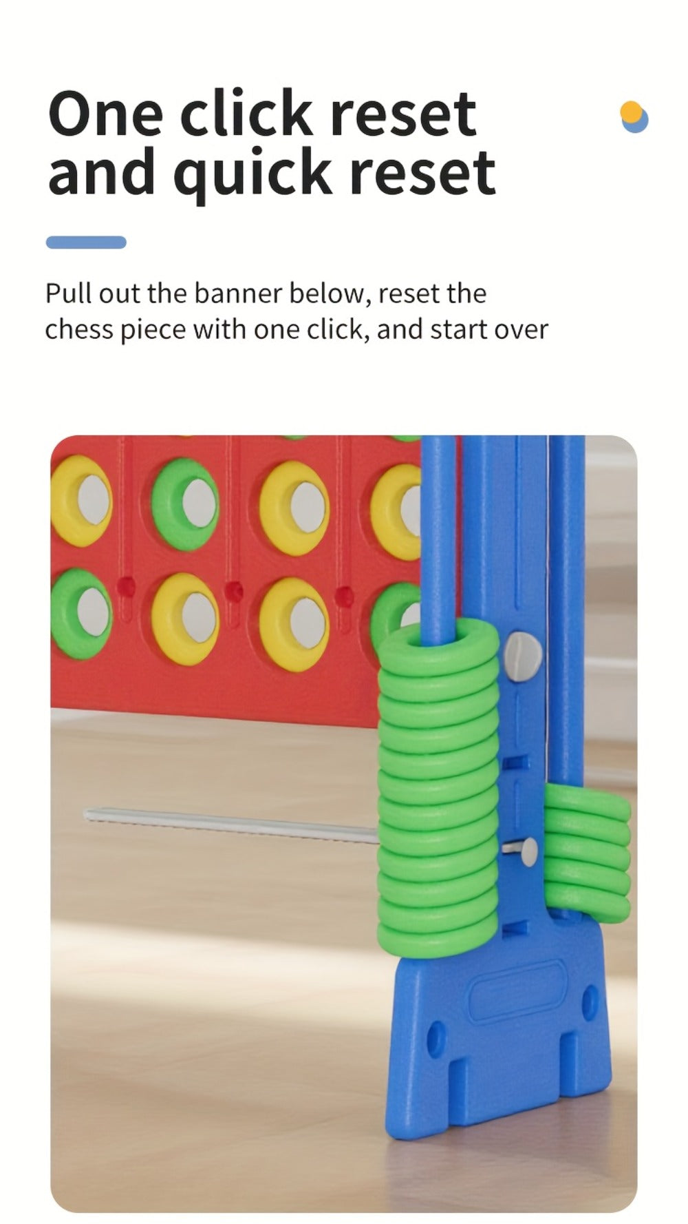 Height Adjustable Giant Connect 4 Game 33-37 Inch, Jumbo 4-in-a-Row Outdoor Yard Game with Quick Release Slider for Teens