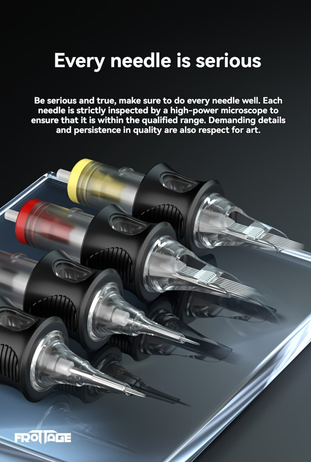 Tattoo Cartridge Needles with Frotage Label, 26 Retained RL RLT RS CM and M1 Cartridge Size Options
