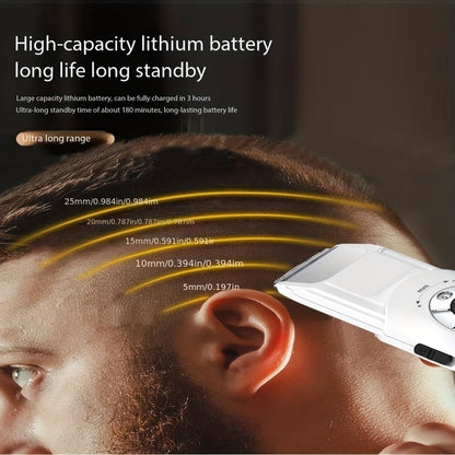 Professional Electric Hair Clipper Set for Men – 5-Speed LED Display Rechargeable Beard Trimmer & Hair Carving Kit