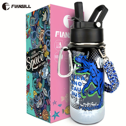 Insulated Water Bottle 16oz – Stainless Steel Vacuum Tumbler with Fun Printed Designs – Leak-Proof Kids & Teen Water Bottle