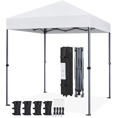 Pop Up Canopy One-Push Lock UPF 50+ Height Adjustable Instant Canopy Tent with Roller Bag, Guy Lines & Ground Anchors for Party