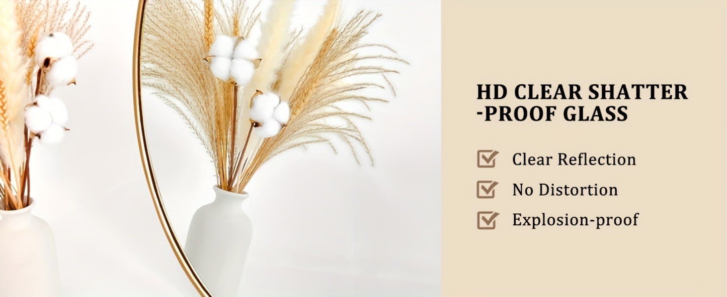 Irregular Asymmetrical Wall Mirror with Gold Frame in 20 x 36, 24 x 36 or 26 x 46 Inch Sizes