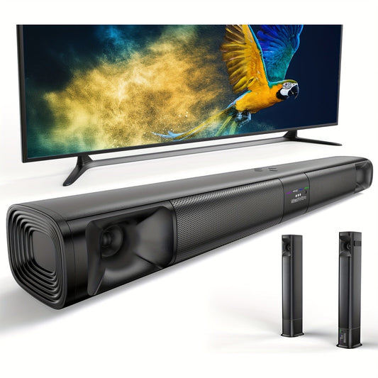 2.1 Channel Soundbar with Subwoofer for TV PC Gaming, Wireless Bluetooth Optical AUX Wall-Mountable Surround Sound System
