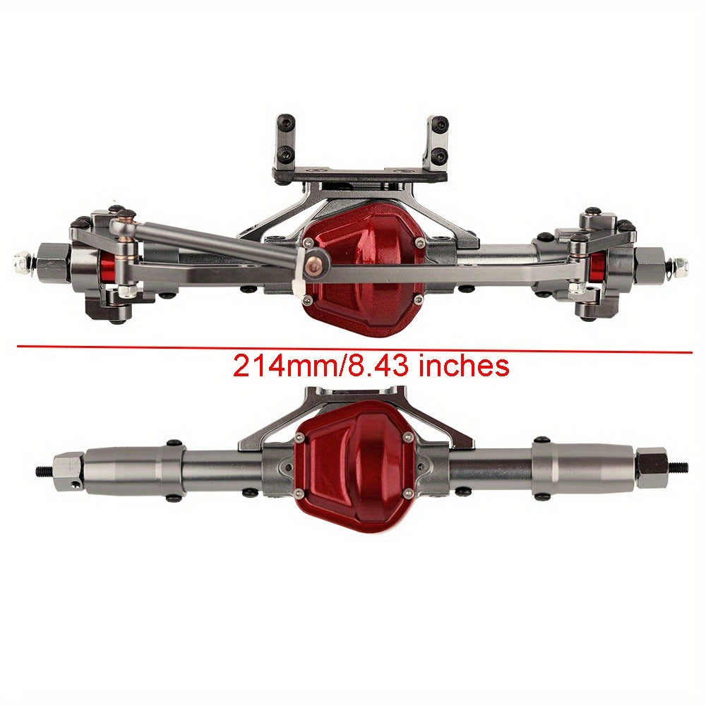 SCX10 Metal Axle Upgrade Kit CNC Aluminum Alloy Front & Rear Straight Axles – Compatible with Axial SCX10 90046 90047 1/10 RC Crawler