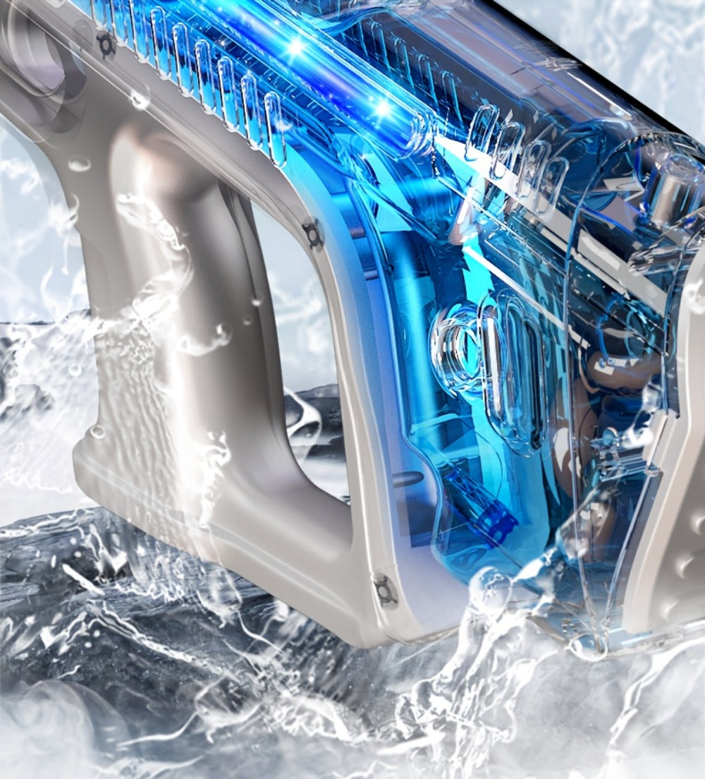 Rechargeable Electric Water Blaster with Pulse Light, Self-Fill Function and Blue, White or Brown Gift Box Options