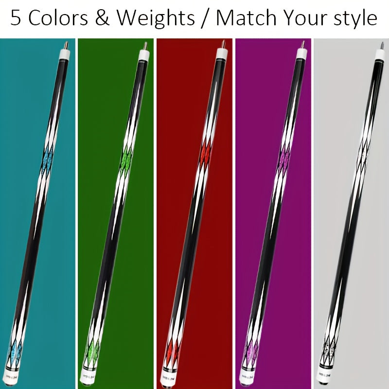 58-Inch Maple Pool Cue with 13mm Tip, Diamond-Style Graphics and Five Colors or Combination Set