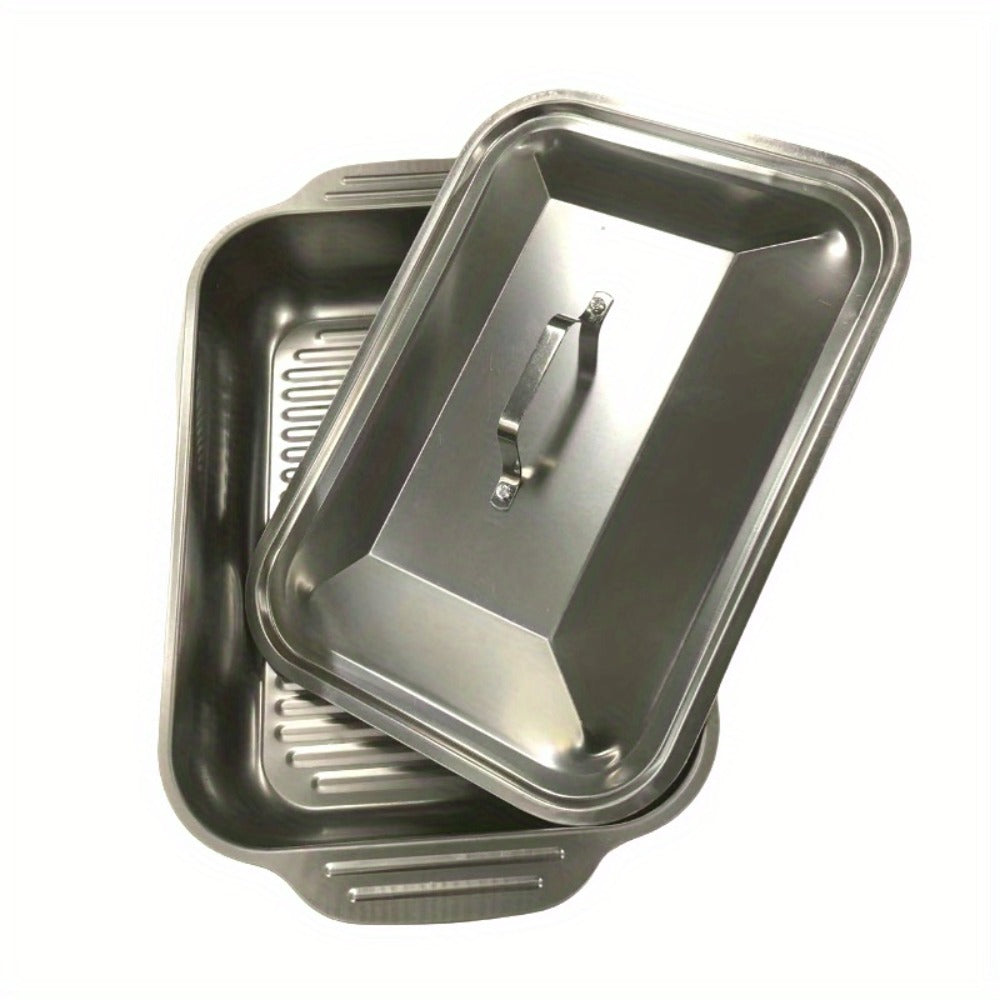 Stainless Steel Baking Trays with Lids – Large Capacity Sheet Pan Set for BBQ, Bread, Desserts, Seafood & Buffets | Family Gatherings