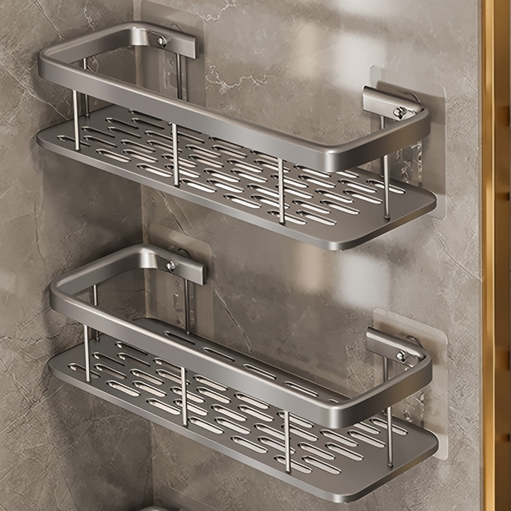 Shower Caddy Wall Mounted Stainless Steel 2-Pack – Rust-Resistant 2-Tier Bathroom Shelf Organizer, Corner Storage Rack for Shower Bathtub