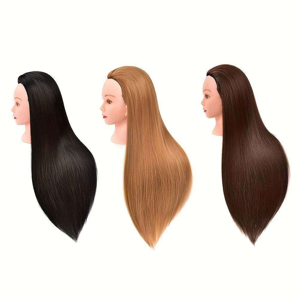 Cosmetology Manikin Head for Hair Styling Braiding Practice – Adult Mannequin Head Real Hair Makeup Display Salon Training Tool for Students
