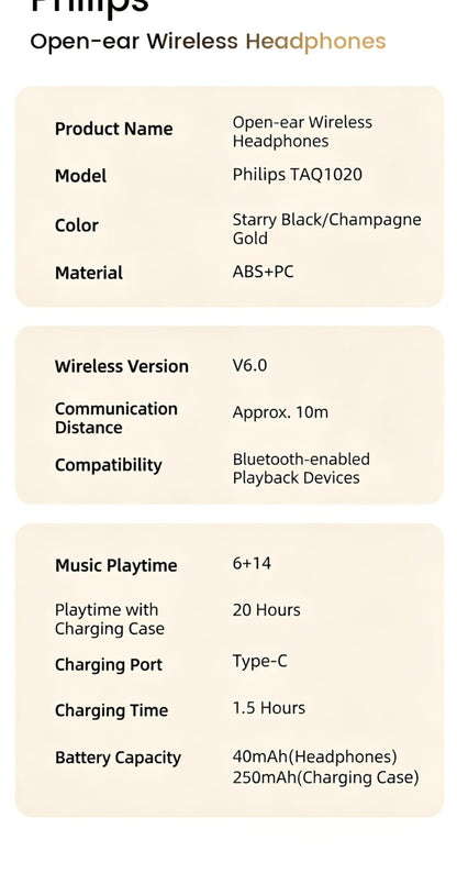 Philips TWS Ear Clip Sport Headset Hi-Fi Bass Stereo HD Calls Earhook Wireless Bluetooth for an Everyday Personal Care Routine