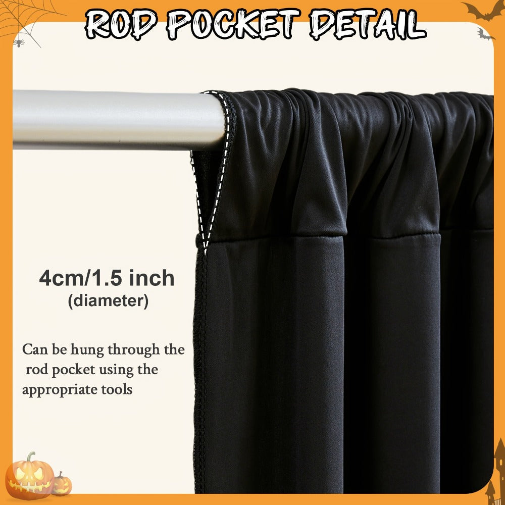 White Black Duo Backdrop Curtains 2 Pack 5x10Ft Wrinkle-Resistant Photo Background Fabric for Wedding, Birthday, Christmas