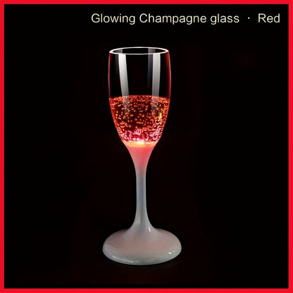 LED Light-Up Champagne Flutes, 6-Piece Color-Changing Plastic Party Glass Set for Birthdays, Weddings and Holiday Celebrations