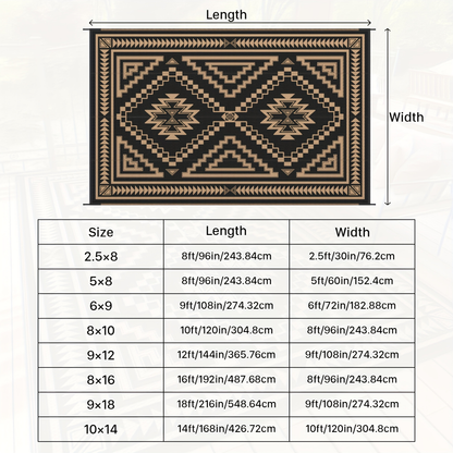 Outdoor Reversible Plastic Straw Rug for Patio Deck RV Camping – Waterproof UV-Resistant Lightweight Mat, Multiple Sizes & Colors