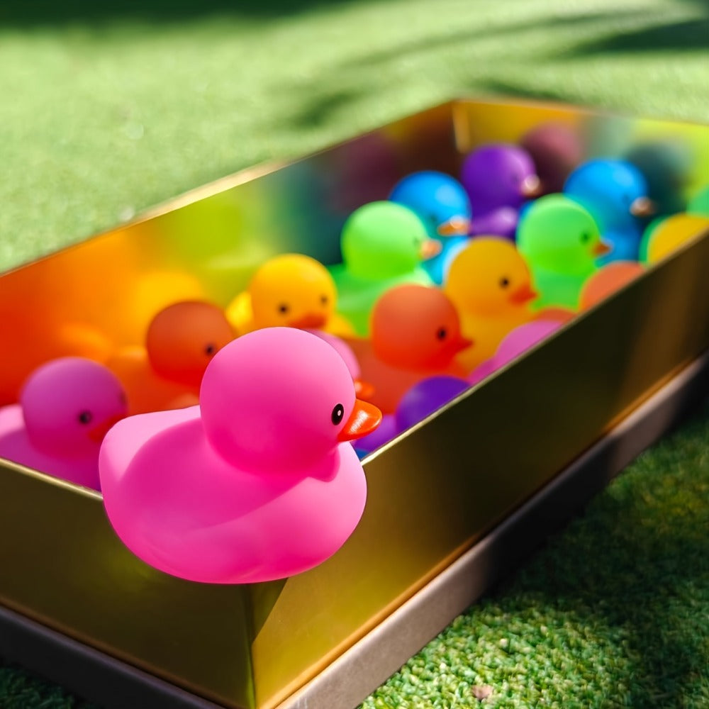 36Pcs Rainbow Rubber Ducks Bulk Pack, Colorful Mini Bath Toys for Pool Party, Holiday Decor & Kids Gift