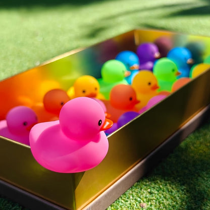36Pcs Rainbow Rubber Ducks Bulk Pack, Colorful Mini Bath Toys for Pool Party, Holiday Decor & Kids Gift