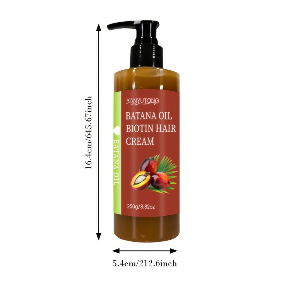 Unrefined Batana Oil Cream 250g with Squalane & Shea Butter – Honduras Deep Moisturizing Hair Treatment, Repairs Dry Damaged Hair