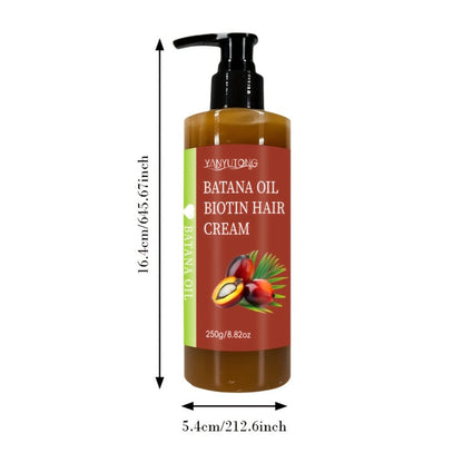 Unrefined Batana Oil Cream 250g with Squalane & Shea Butter – Honduras Deep Moisturizing Hair Treatment, Repairs Dry Damaged Hair