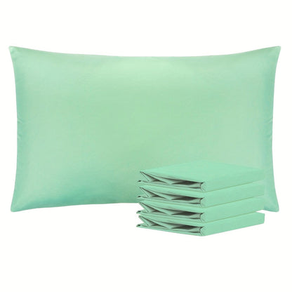 Pillowcases 4 Pack Queen 20x30 – Brushed Microfiber Soft Wrinkle-Free Fade-Resistant Envelope Closure Solid Color 32 Colors