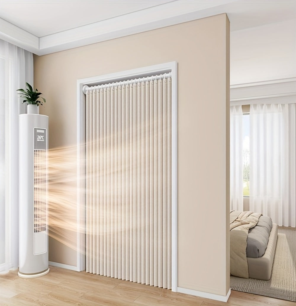 Magnetic Room Divider Curtain Doorway – Rodless Bohemian Striped Door Curtain, 210GSM Thickened Polyester