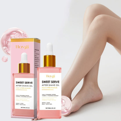 Post-Shave Hair Removal Oil for Women, Strawberry Scent, Hyaluronic Acid & Linolenic Acid, Skin Softener