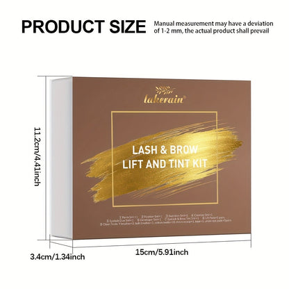Lash Lift Kit & Brow Lamination Tint Set, 2-in-1 Eyelash Perm & Eyebrow Lamination with Black Brown Tint Dye