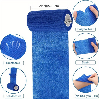 Self Adherent Bandage Wrap 36 Pack – 4 Inch x 5 Yard Cohesive Elastic Athletic Tape, Breathable Self-Stick Wrap for Wrist Ankle Knee Joint