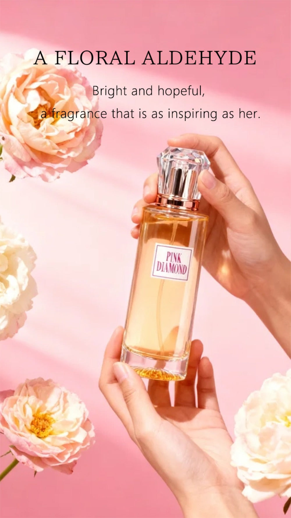Pink Diamond Eau de Parfum Spray, 3.4 fl oz Bottle with Aldehyde, Lily and Orange Scent Notes