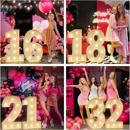 28.7-Inch Warm White LED Numeral Party Display in Paper and PS Foam Board with Seven Model Options