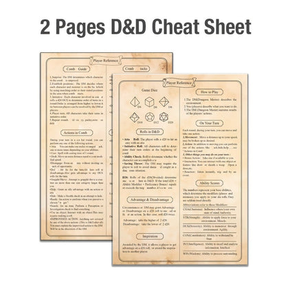 DnD Beginner Set 6 Double-Sided Terrain Maps 24x36 with Mystery Dice, Character Sheets, Cheat Sheets, Spell AOE Template