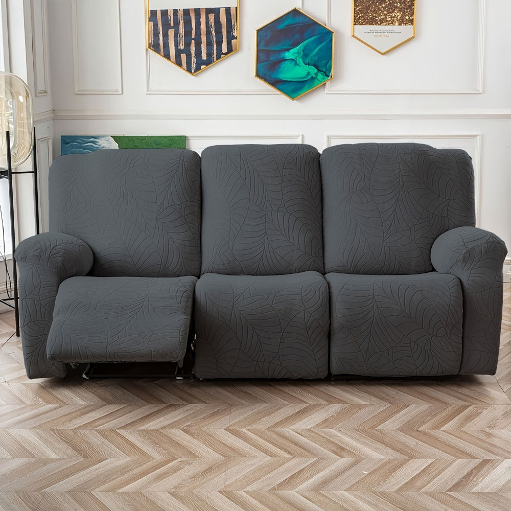 Sofa Cover Big-Leaf Jacquard High-Stretch Recliner Slipcover for 1, 2 or 3 Seats and Console Loveseats