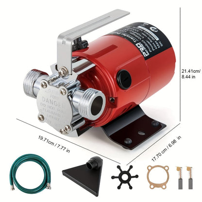 Portable Electric Water Pump 330 GPH, 1/10 HP 120V Utility Pump with Hose, High-Flow Water Transfer Pump for Pool Drain