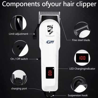 Hair Grooming Kit for Men - Electric Hair Clipper Set with Digital LCD Display, USB Rechargeable