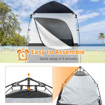 Pop Up Tent Outdoor Shower Camping Changing Room Mesh Floor for Garden, Patio and Yard Use