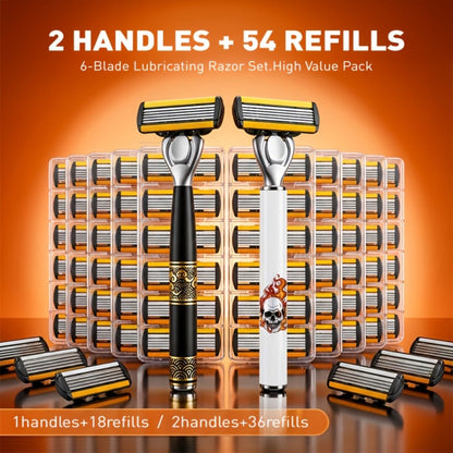 Men's Razor Set with Stainless Steel Replacement Blades – Reusable Handle & High-Capacity Blade Kit for Smooth Close Shave