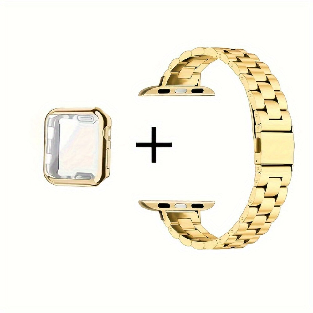 Slim Waist Apple Watch Steel Band & Half Shell Case 3-Piece Set for an Everyday Personal Care Routine