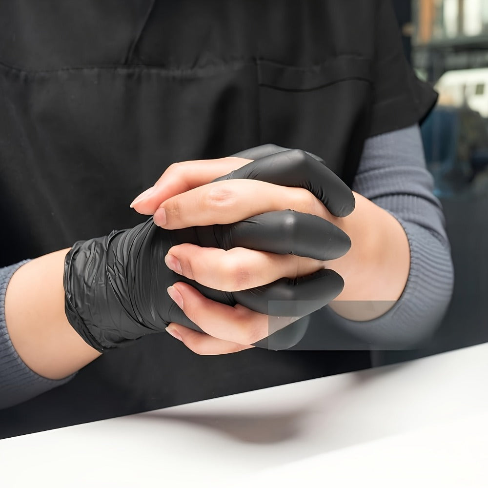 Black Nitrile Disposable Gloves in 100-Count Packs with 6 Mil Label and M, L or XL Size Options