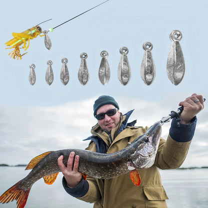 Fishing Sinker Weights Kit 45pcs – Bullet Bank Sinkers for Saltwater & Freshwater Fishing – 8 Sizes (1/8oz to 2oz) Corrosion-Resistant Lead