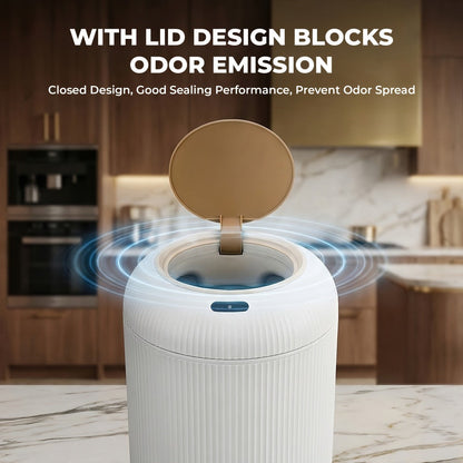 Trash Can Touchless Motion Sensor Garbage Can with Lid 2-Pack 2.64 Gal & 3.17 Gal Smart for Home Cooking, Dining and Outdoor Meals
