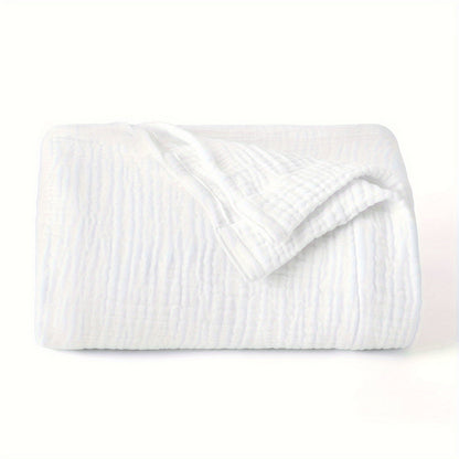 Muslin Blanket 100% Cotton 6-Layer, Breathable Gauze Throw for Couch & Bed, All Season, 13 Colors