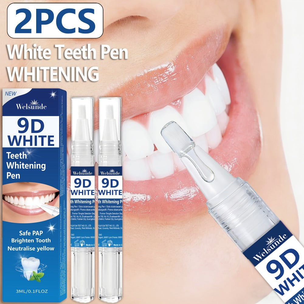 Teeth Whitening Pen 2pcs 9D Powerful Whitening Neutralize Yellow Stains Brighten Teeth Gum Care for an Everyday Personal Care Routine