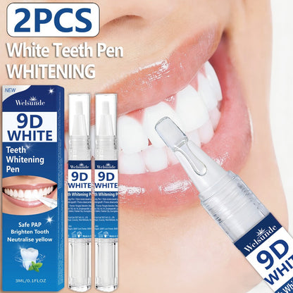 Teeth Whitening Pen 2pcs 9D Powerful Whitening Neutralize Yellow Stains Brighten Teeth Gum Care for an Everyday Personal Care Routine