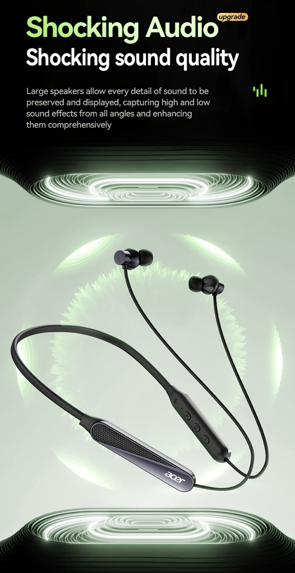 Acer TWS Wireless Earbuds Gaming Mode Low Latency, Noise Isolation Stereo Sound USB-C Charging Long Battery Life