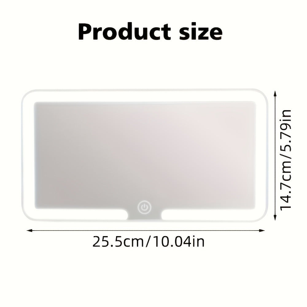 Car Sun Visor Makeup Mirror with LED Lights USB Powered – 3 Color Light Modes, Lighted Visor Mirror for Cars Trucks SUVs