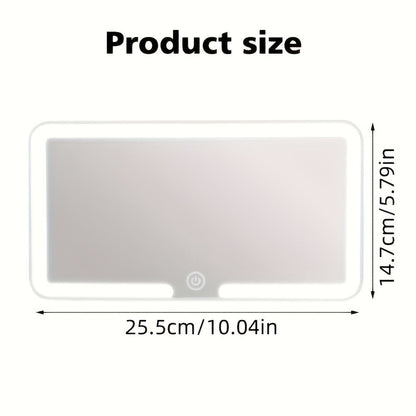 Car Sun Visor Makeup Mirror with LED Lights USB Powered – 3 Color Light Modes, Lighted Visor Mirror for Cars Trucks SUVs