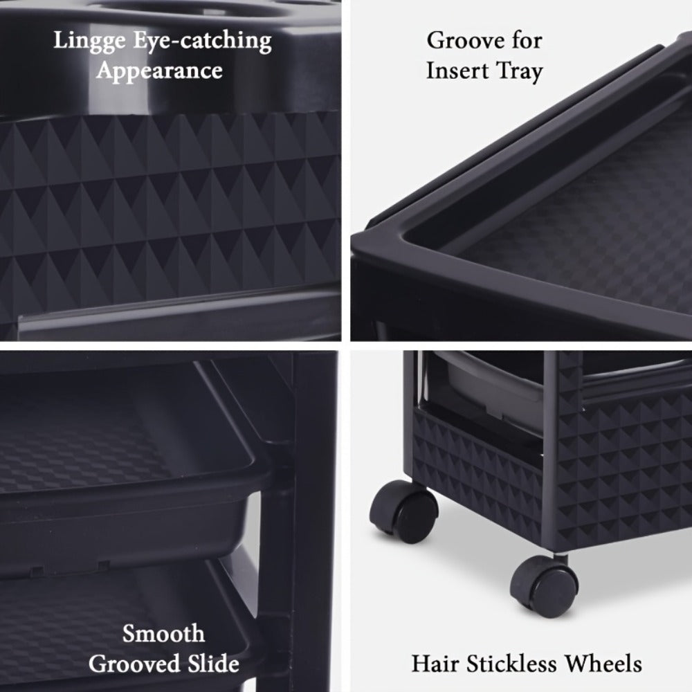 5-Drawer Salon Trolley Cart on Wheels – Professional ABS Rolling Beauty Storage Organizer for Hair Stylist Barber Spa Nail Tattoo Studio