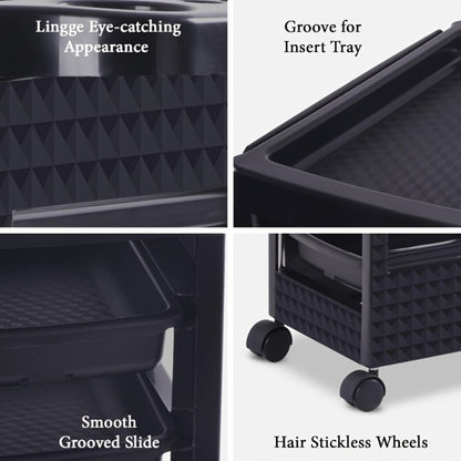5-Drawer Salon Trolley Cart on Wheels – Professional ABS Rolling Beauty Storage Organizer for Hair Stylist Barber Spa Nail Tattoo Studio