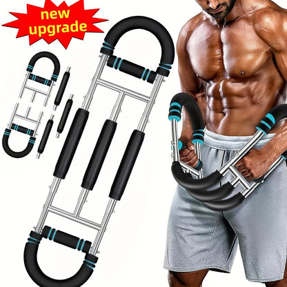 Arm Strength Trainer Three-Bar Chest Expander, Adjustable Multi-Level Resistance, Portable Detachable Forearm & Chest Workout Device